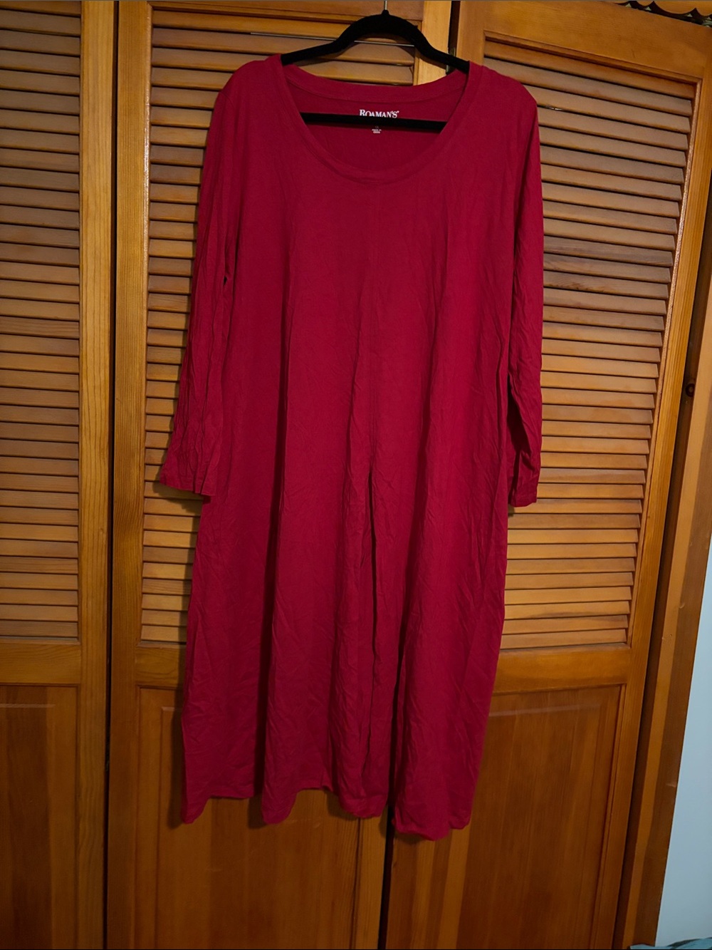Roaman's Red Scoop Neck Tunic